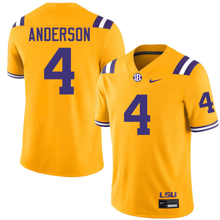 #4 Nic Anderson LSU Tigers Jersey,Louisiana State University Tigers Football Jersey-Gold